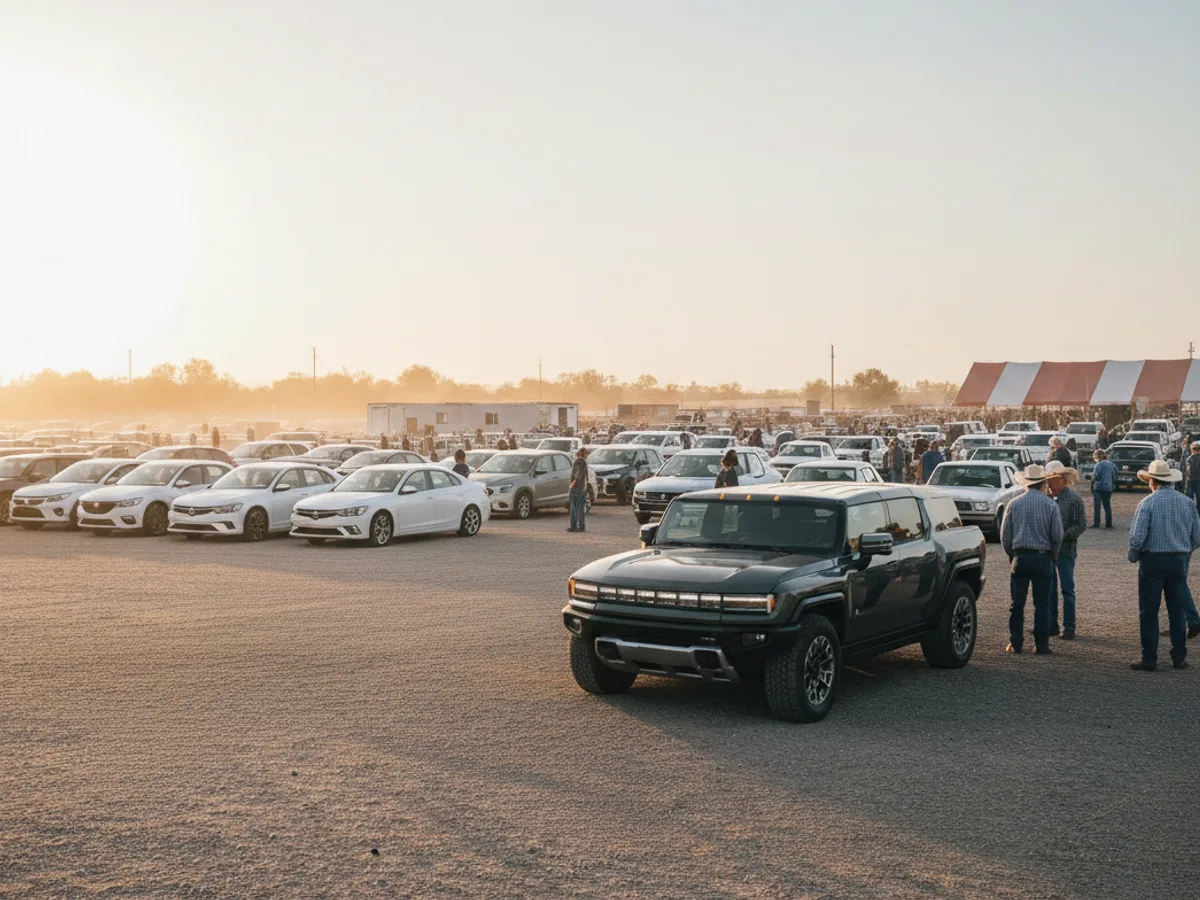 Vehicles at auction yard ready for release and transport