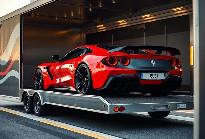 Luxury exotic vehicle ready for premium shipping