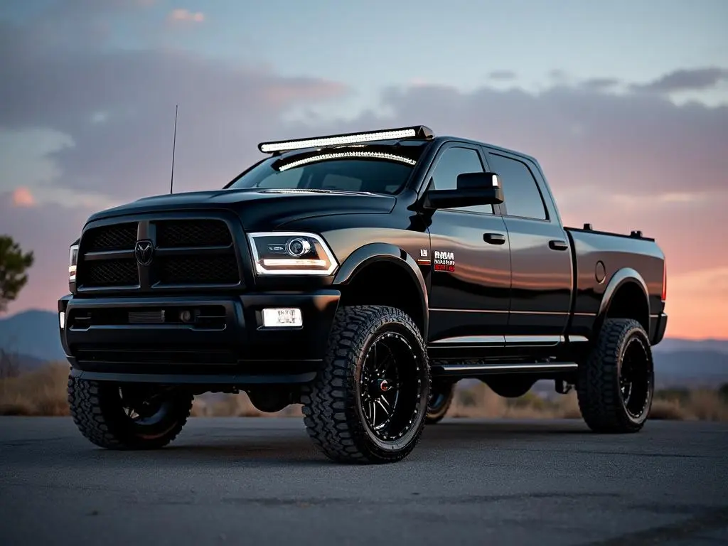 Fancy modified pickup truck ready for shipping